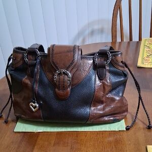 Brighton Leather  Elegant Brown and Black Women's Bag